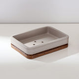 Leather Finish Polyresin Soap Dish (Cream)