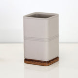 Leather Finish Polyresin Tumbler (250 ml, Cream)