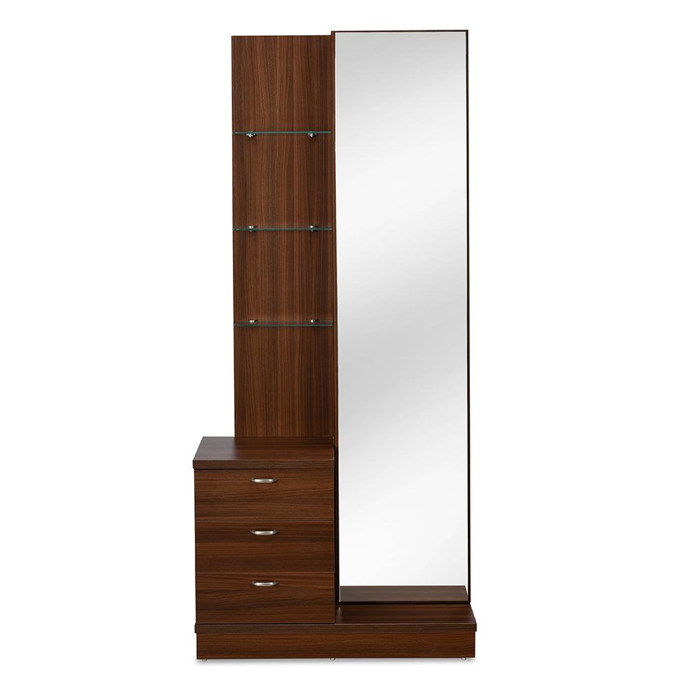 Prime Engineered Wood Dresser with Mirror (Classic Walnut)