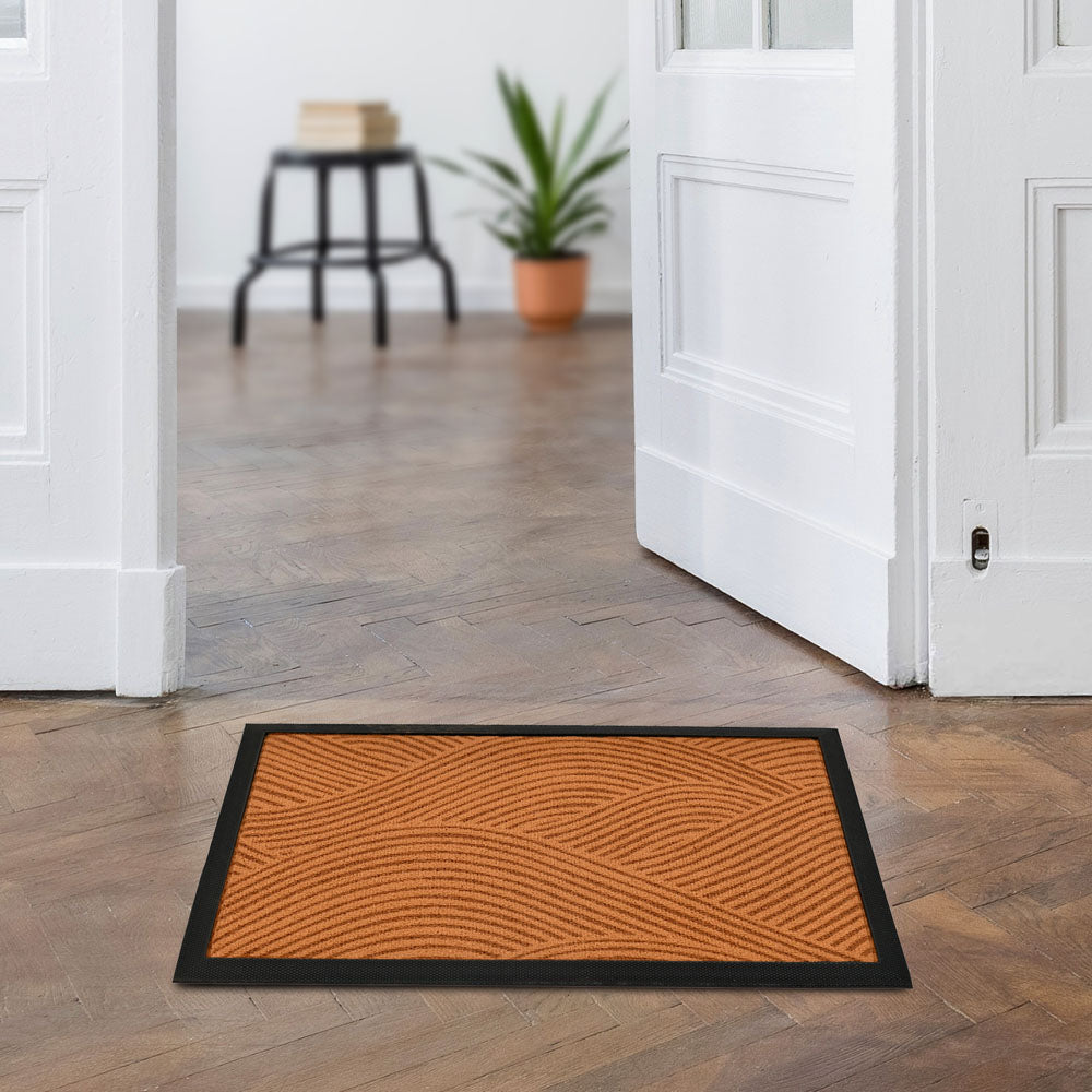 Wavy 16' x 24' Anti-Slip Door Mat (Brown)