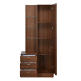 Prime Engineered Wood Dresser with Mirror (Classic Walnut)