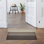 Tri Strips Design Polyester 16' x 24' Anti-Slip Door Mat (Brown)