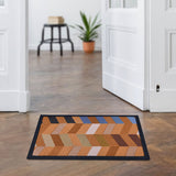 Zig Zag Design 16' x 24' Anti-Slip Door Mat (Brown)