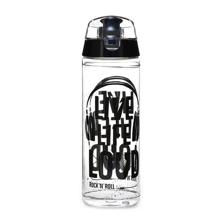 Live Life Lound Print 750 ml Sports Water Bottle (Black)