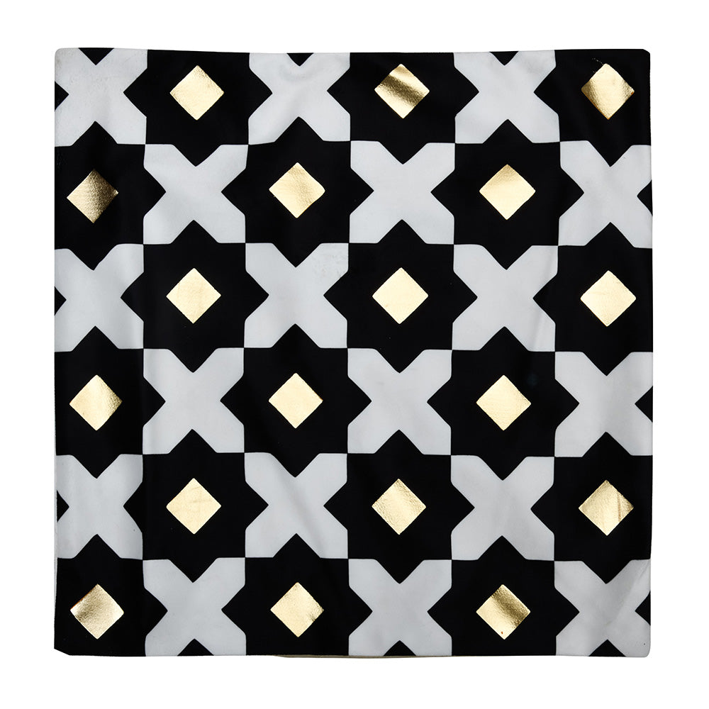 Abstract Polyester 16" x 16" Cushion Cover (Black & Gold)