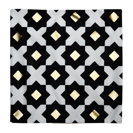 Abstract Polyester 16" x 16" Cushion Cover (Black & Gold)