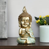 Nilkamal Baby Monk Decorative Polyresin Showpiece (Mint & Gold)