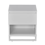 Meta Engineered Wood Nightstand (Frosty White)