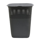 Rectangular 55 L Polypropylene Laundry Basket with Lid (Grey)