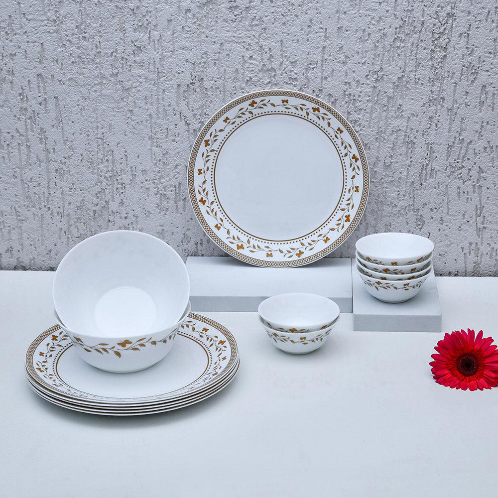 Nilkamal Arias by Lara Dutta Tiara Autumn Grace Dinner Set - 14 Pieces