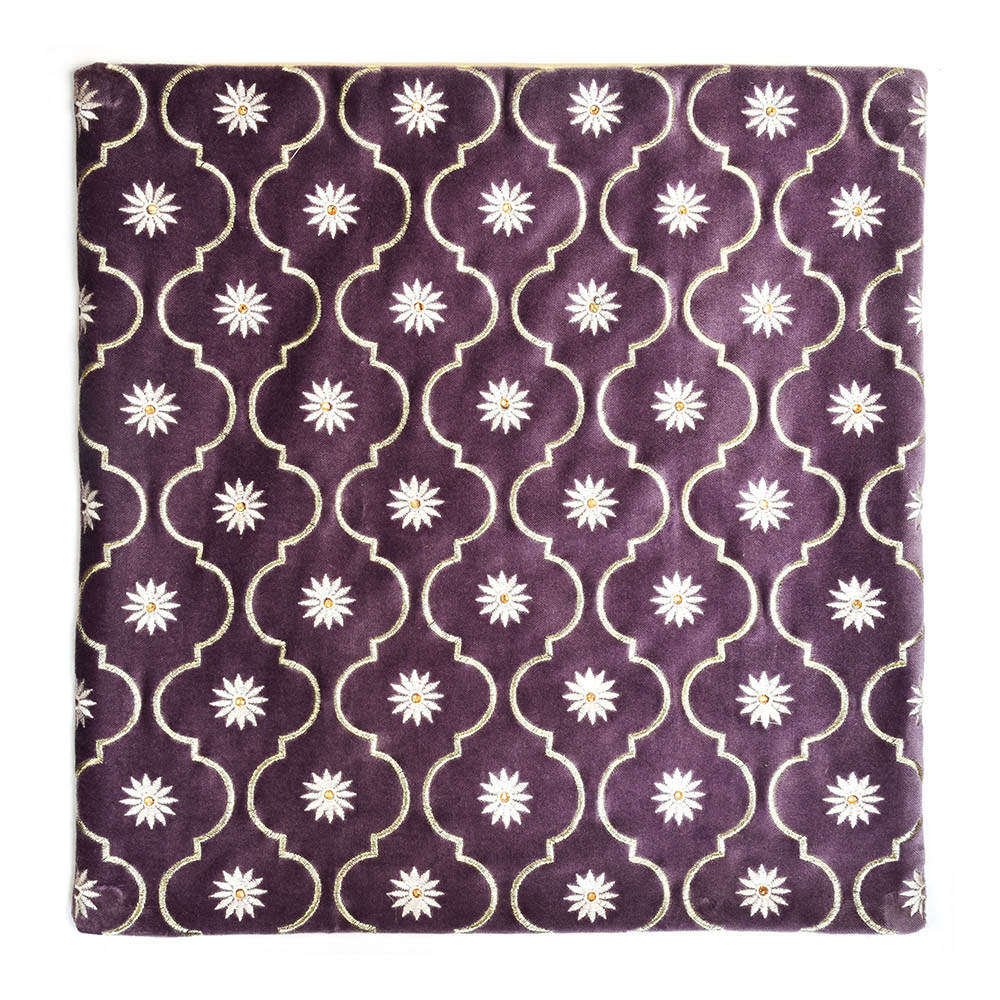 Abstract Cotton Polyester 16' x 16' Cushion Covers Set of 2 (Lavender)