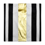 Striped Polyester 16" x 16" Cushion Cover (Off White & Gold)