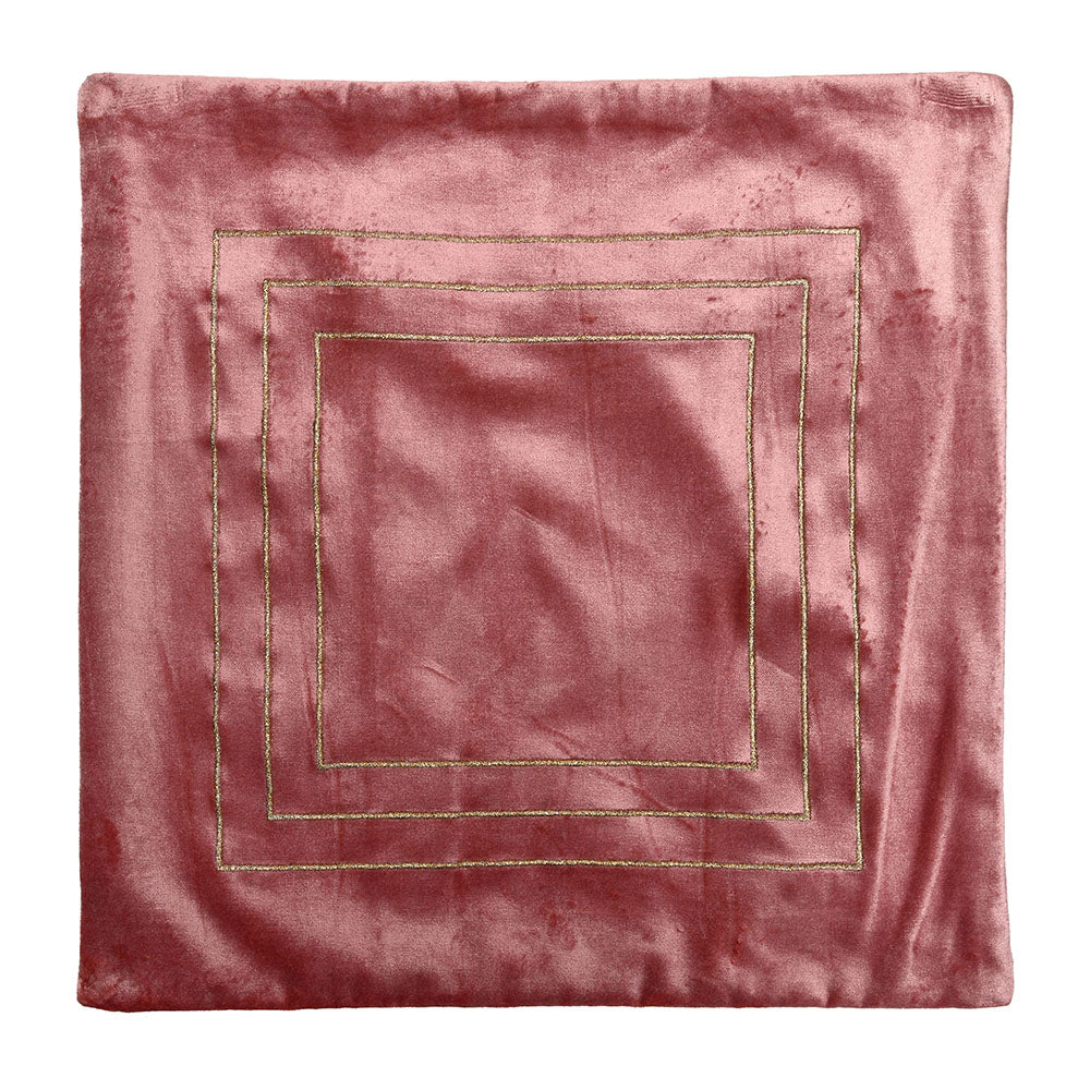 Solid Cotton Polyester 16' x 16' Cushion Covers Set of 2 (Pink)