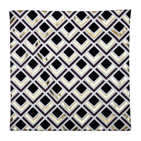 Geometric Polyester 16' x 16' Cushion Cover (Off White & Gold)