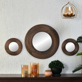 Nilkamal Cirque Round Decorative Wall Mirror Set of 3 (Brown)