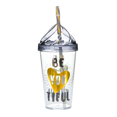 Beautiful Printed Plastic 660 ml Sipper Bottle (Yellow)