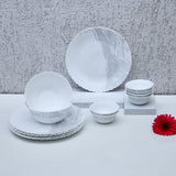 Nilkamal Arias by Lara Dutta Fluted Graphite Snow Dinner Set - 14 Pieces