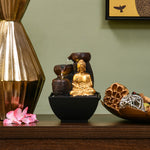 Meditating Buddha Polyresin Decorative Water Fountain (Gold & Brown)