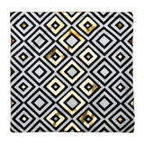 Geometric Polyester 16' x 16' Cushion Cover (Off White & Gold)