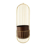 Metal Wall Mounted Planter (Brown & Gold)