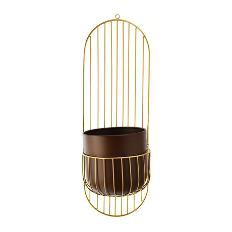 Metal Wall Mounted Planter (Brown & Gold)