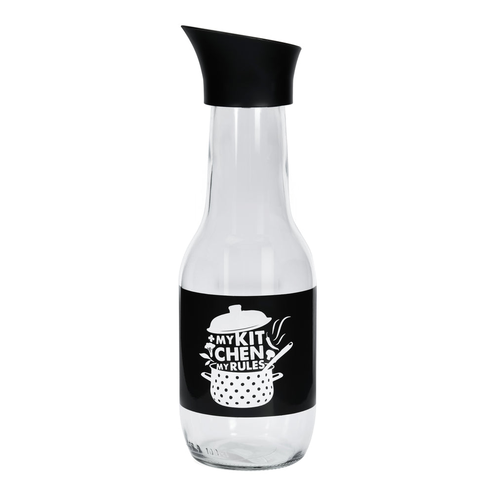 Transparent 1000 ml Glass Carafe (Black)