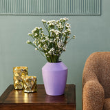 Decorative Stout Metal Vase (Lavender)