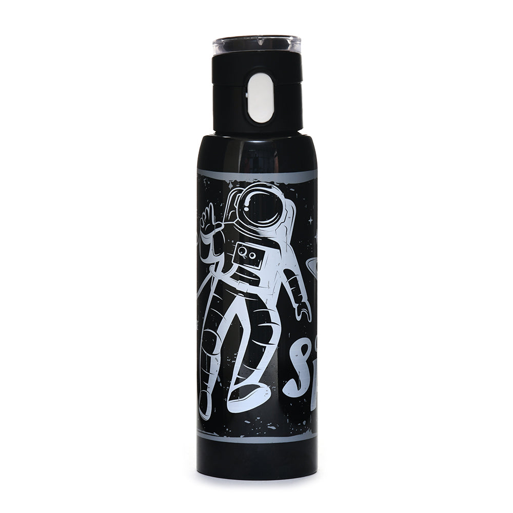 Space Print 500 ml Sports Water Bottle (Black)