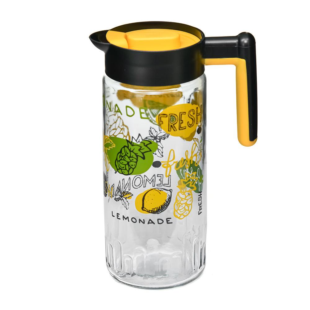 Transparent 1460 ml Glass Water Jug (Yellow)