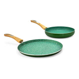 Arias by Lara Dutta Non-Stick Fry Pan With Dosa Tawa Set of 2 (Emerald)