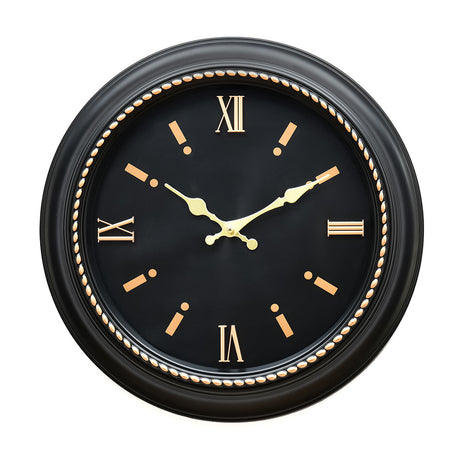 Mini Romania Antique Analog Wall Clock (Black & Gold)