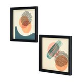 Acrylic Glass Art Paintings Set of 2 (Orange, Green & Black)