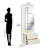 Nix Dresser with Mirror and Sensor LED Light (Beige)