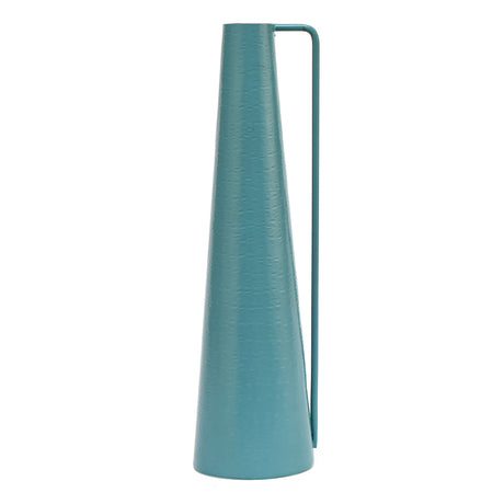 Decortaive Modern Metal Vase With Handle (Turquoise)