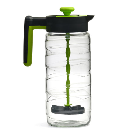 Transparent 1540 ml Glass Jug with Mudller (Green)