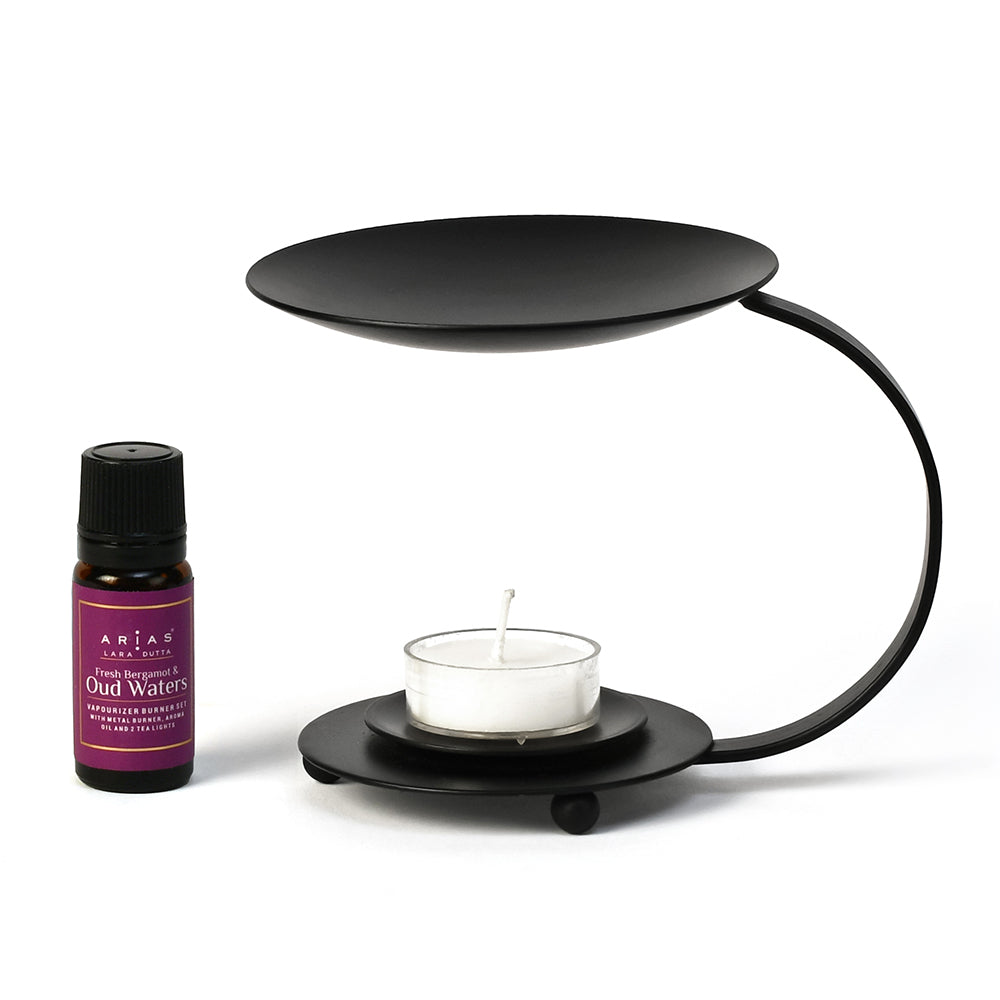 Arias by Lara Dutta Fresh Bergamot and Oud Water Aroma Diffuser Set (Black)