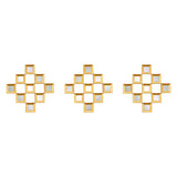 Square Shaped Decorative Mirrors Set of 3 (Gold)