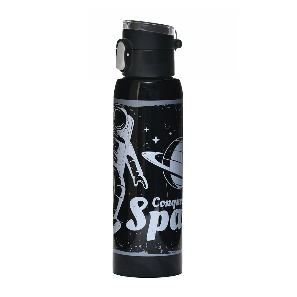 Space Print 500 ml Sports Water Bottle (Black)