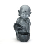 Buddha Pouring Water Decorative Polyresin Water Fountain (Grey)