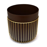 Metal Jali Planter 31 cm (Brown & Gold)