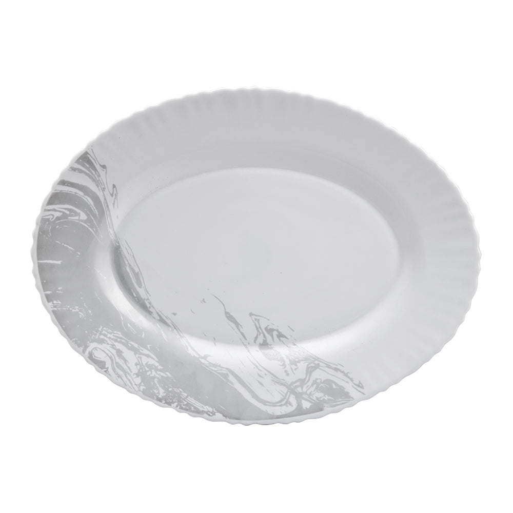 Arias by Lara Dutta Fluted Graphite Snow Dinner Set - 33 Pieces