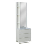 Meta Engineered Wood Dresser with Mirror (Frosty White)