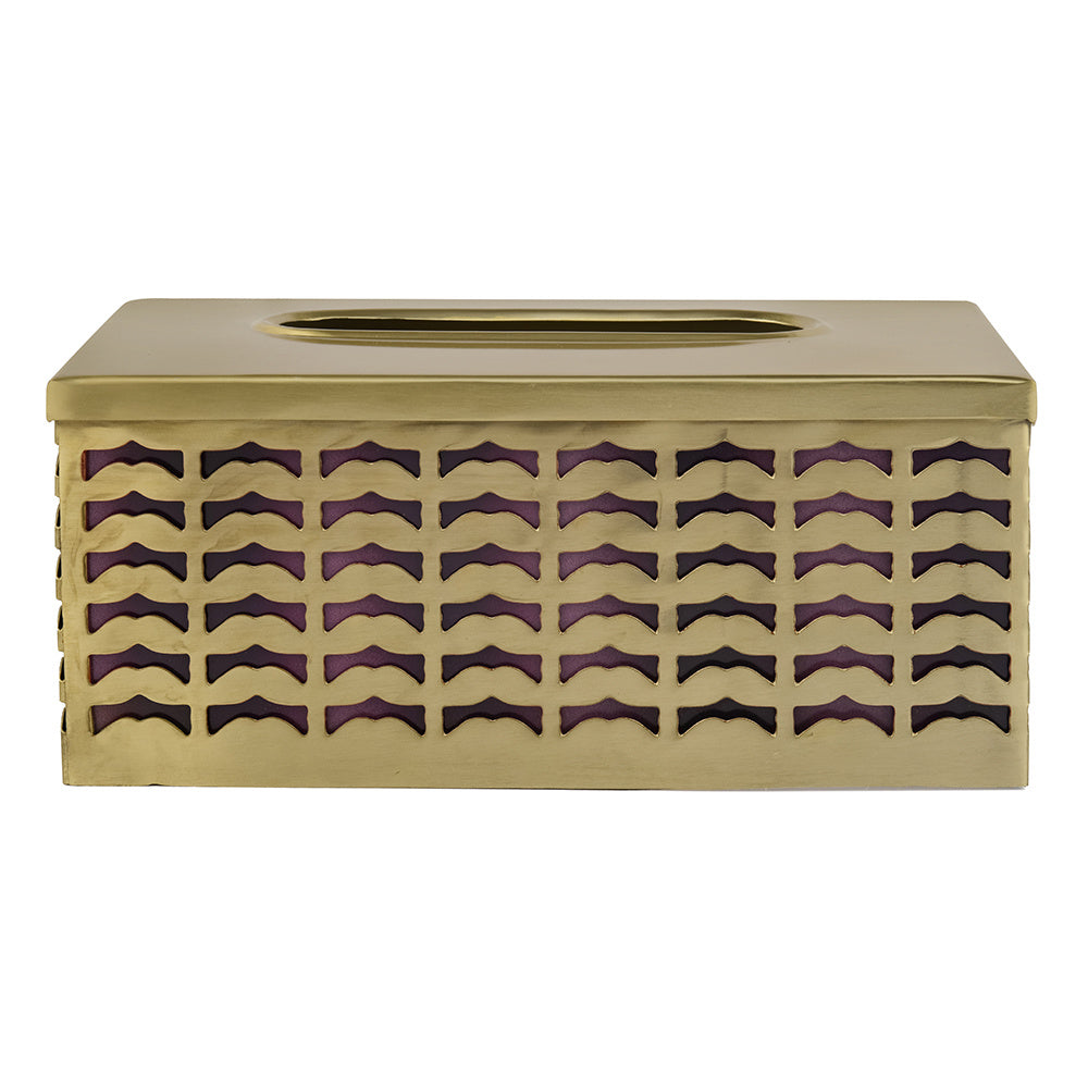 Rectangular Metal Tissue Holder Box (Gold)