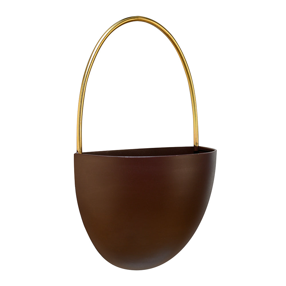 Cirque Wall Mounted Metal Planter 48 cm (Brown)