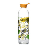 Transparent Glass 1000 ml Water Bottle (Yellow)