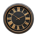 Romania Antique Analog Wall Clock (Black & Gold)