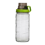 Transparent 1540 ml Tall Canister With Measure Cup Lid (Green)