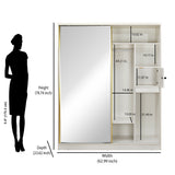 Nix 2 Door Sliding Wardrobe with Mirror and Sensor LED Light (Beige)