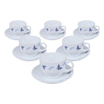 Arias by Lara Dutta Dazzling Wings Cup & Saucer Set of 12 (220 ml, 6 Cups & 6 Saucers, White)