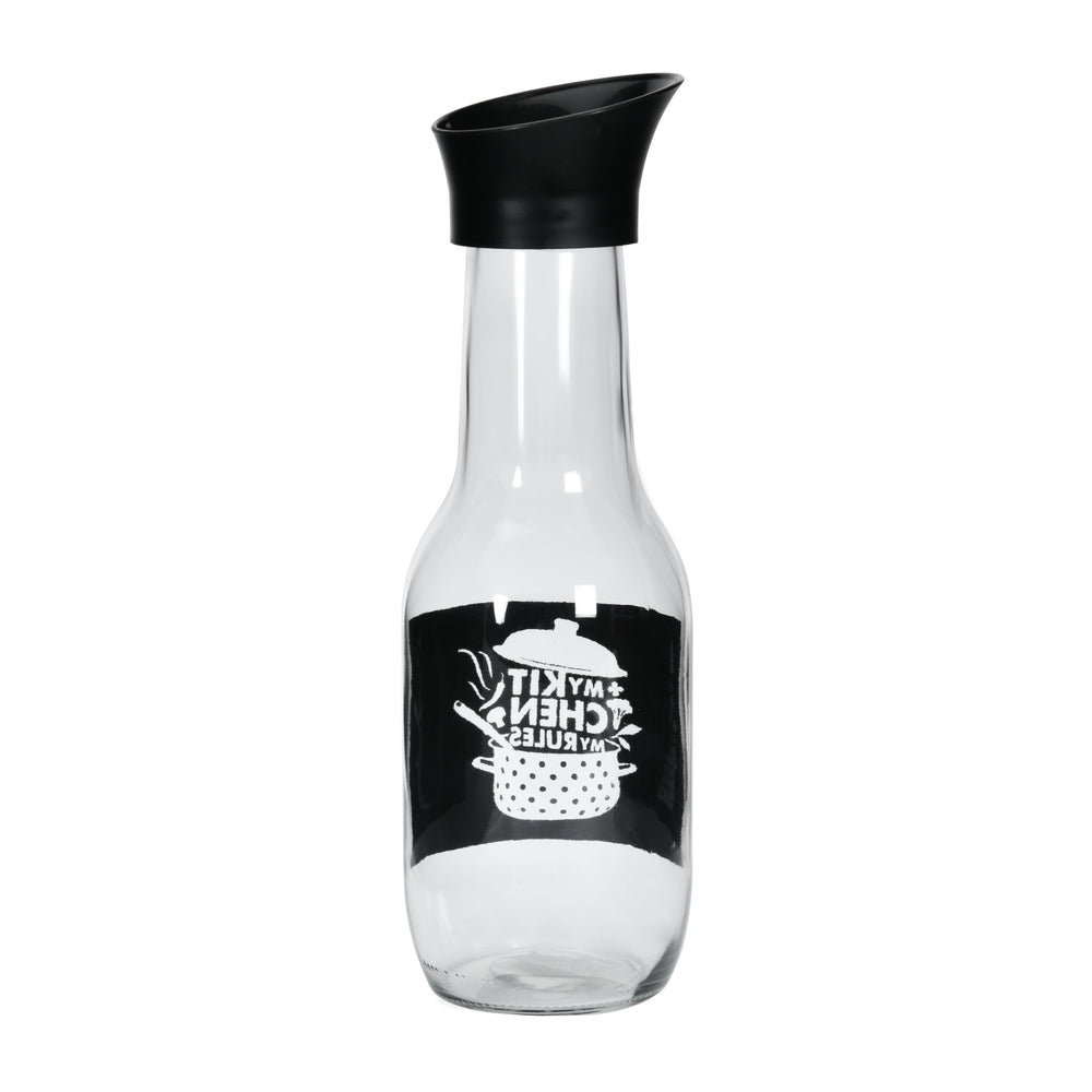 Transparent 1000 ml Glass Carafe (Black)